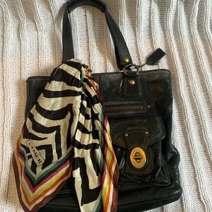 Coach legacy bag and coach scarf- authentic